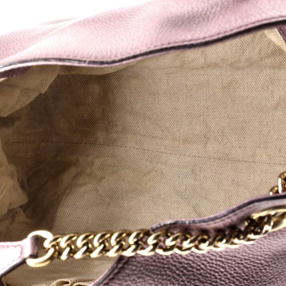 Gucci Soho Chain Strap Shoulder Bag Leather Medium Metallic, Purple - Picture 5 of 6